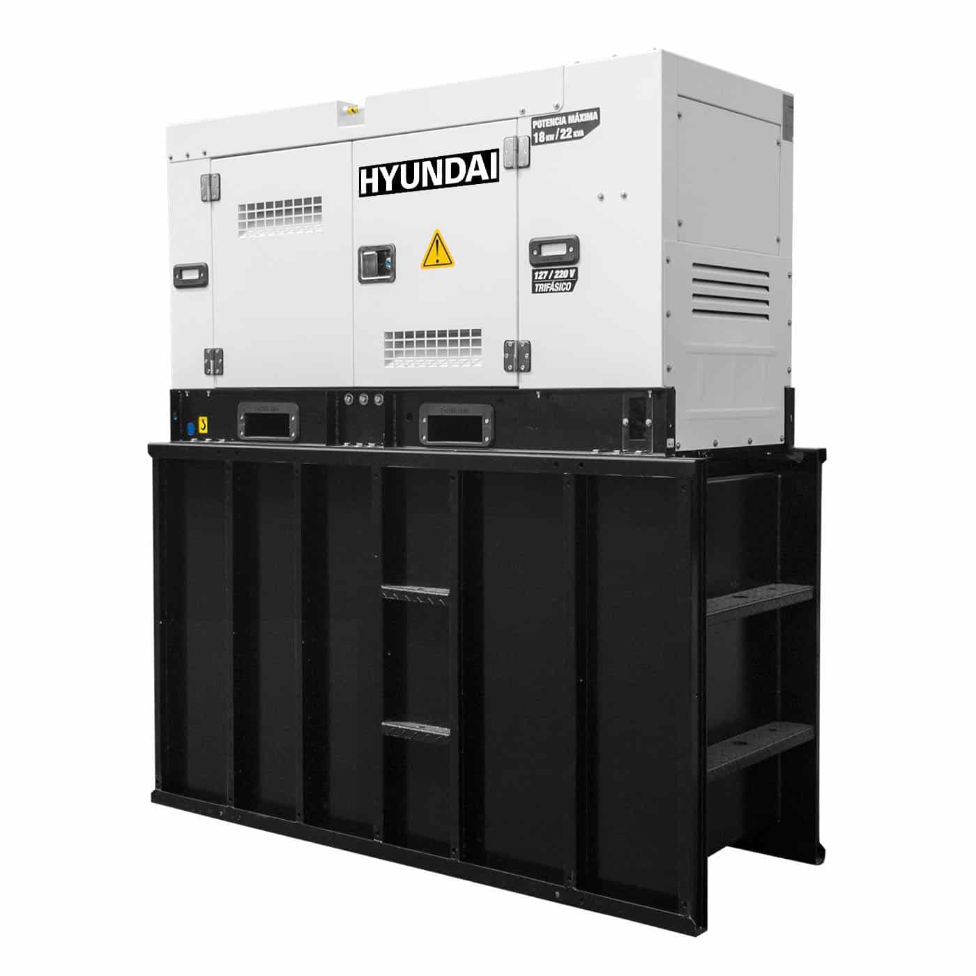 HYEGT16W-2 generador estacionario hyundai 18kw con tanque de almacenamiento de combustible de 1000 litros hyegt16w